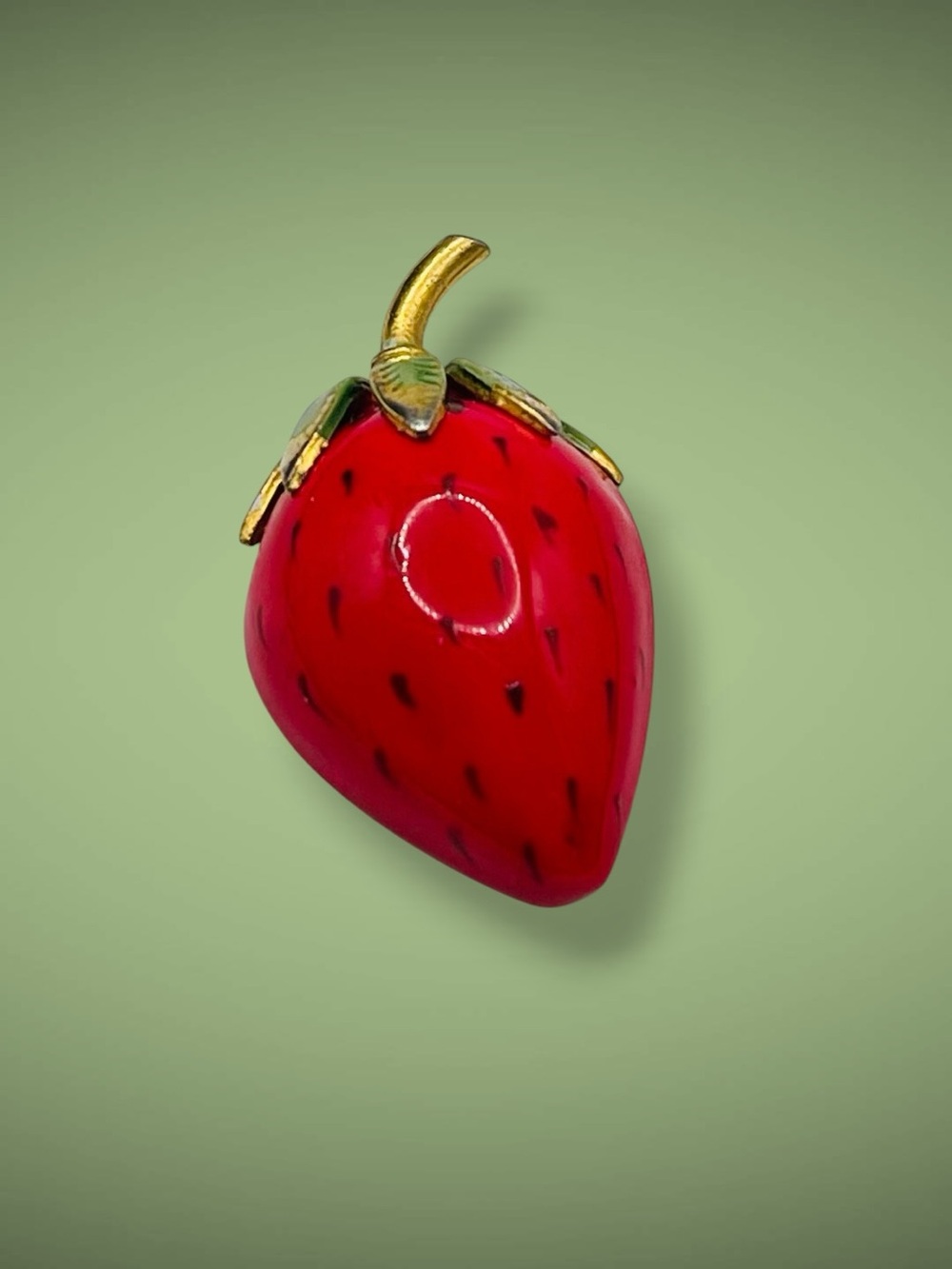 Cute Vintage Original by Robert 3D Enamel Strawberry Brooch Pin Collectible